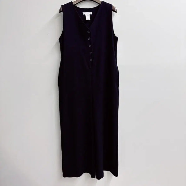 [BUNJANG] URAGO Black V-Neck Jumpsuit / URAGO 유라고 블랙 점프수트