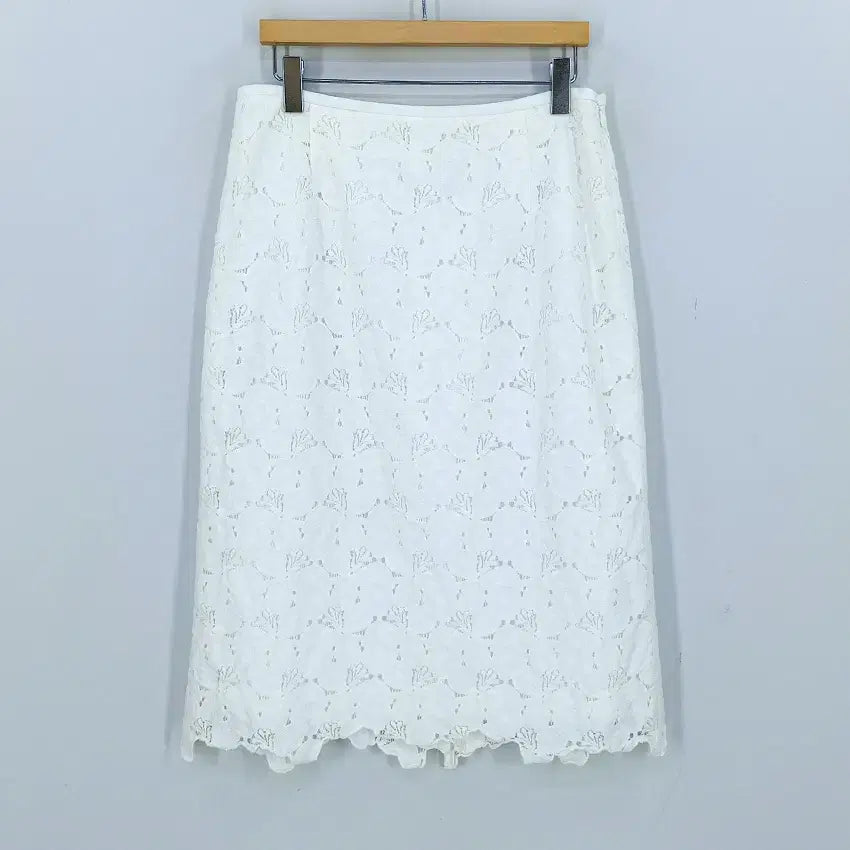 [BUNJANG] KUHO Women's Floral Embroidery Skirt Ivory / 구호 여성 여름 플라워자수 스커트 아이보리 (HU45751)