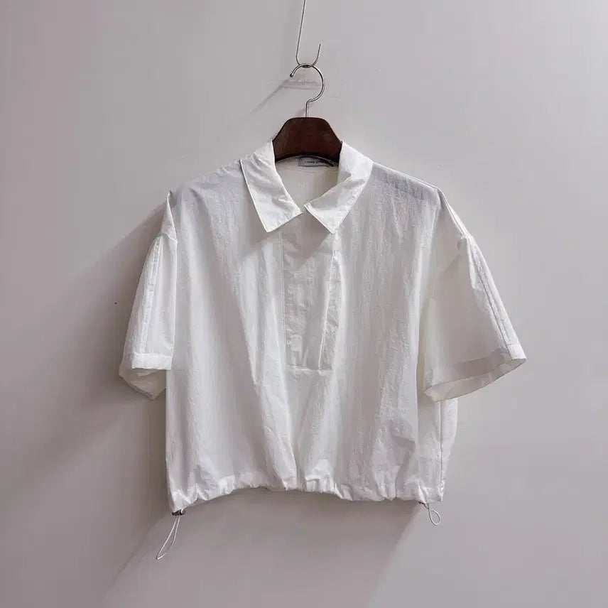 [BUNJANG] Code:z Combined Nylon String Short Blouse Top / 코데즈컴바인 바스락 스트링 숏 블라우스 탑