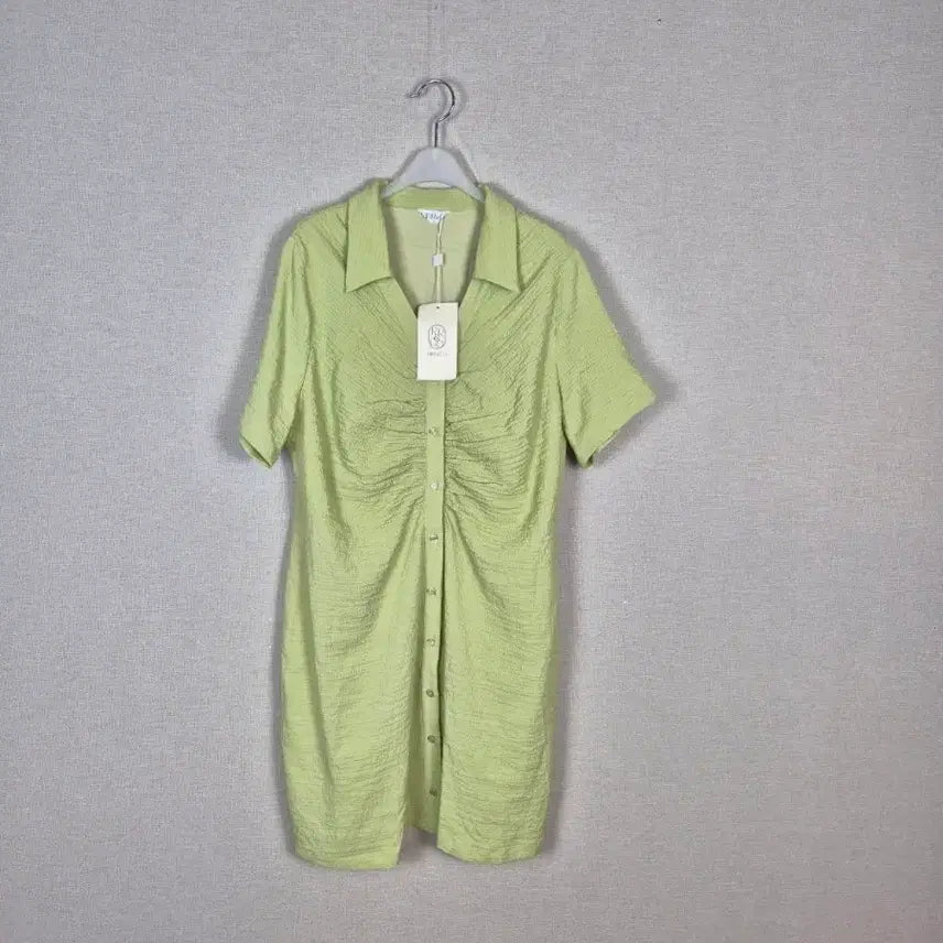 [BUNJANG] RIRI&CO Rayon Blend Green Shirring Dress / (#66,77추천/택있는새상품)리리앤코 레이온혼방 연두셔링원피스
