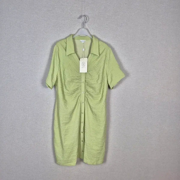 [BUNJANG] RIRI&CO Rayon Blend Green Shirring Dress / (#66,77추천/택있는새상품)리리앤코 레이온혼방 연두셔링원피스