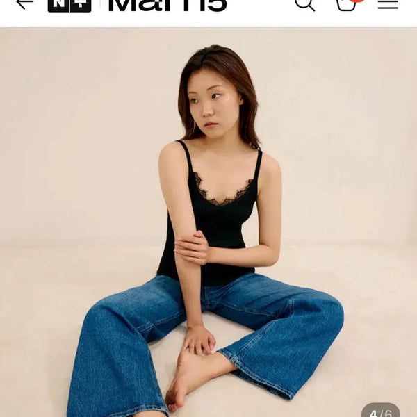 [BUNJANG] Marn5 Lace Camisole Black / 새상품 택0 마른파이브 Marn5 레이스 끈나시 검정