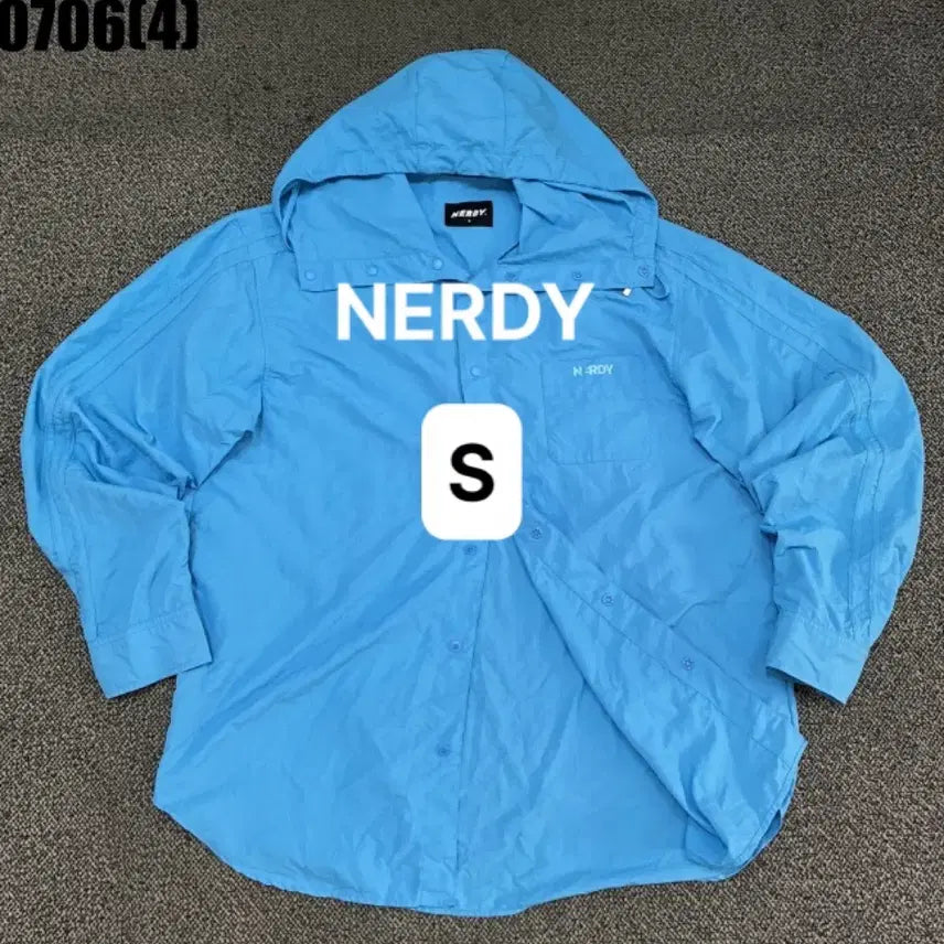 [BUNJANG] NERDY Blue Vintage Hoodie Shirt / [S] NERDY | 후드 셔츠 블루 빈티지 만원 0706