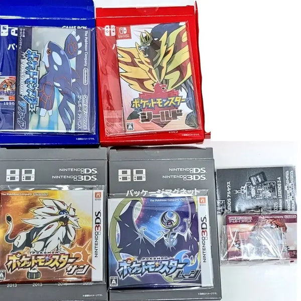 [BUNJANG] Pokemon Cartridge Package Magnet Keychain Bundle Set / 일괄) 포켓몬 카트리지 패키지 자석 마그넷 키링 사파이어 루비 썬 문