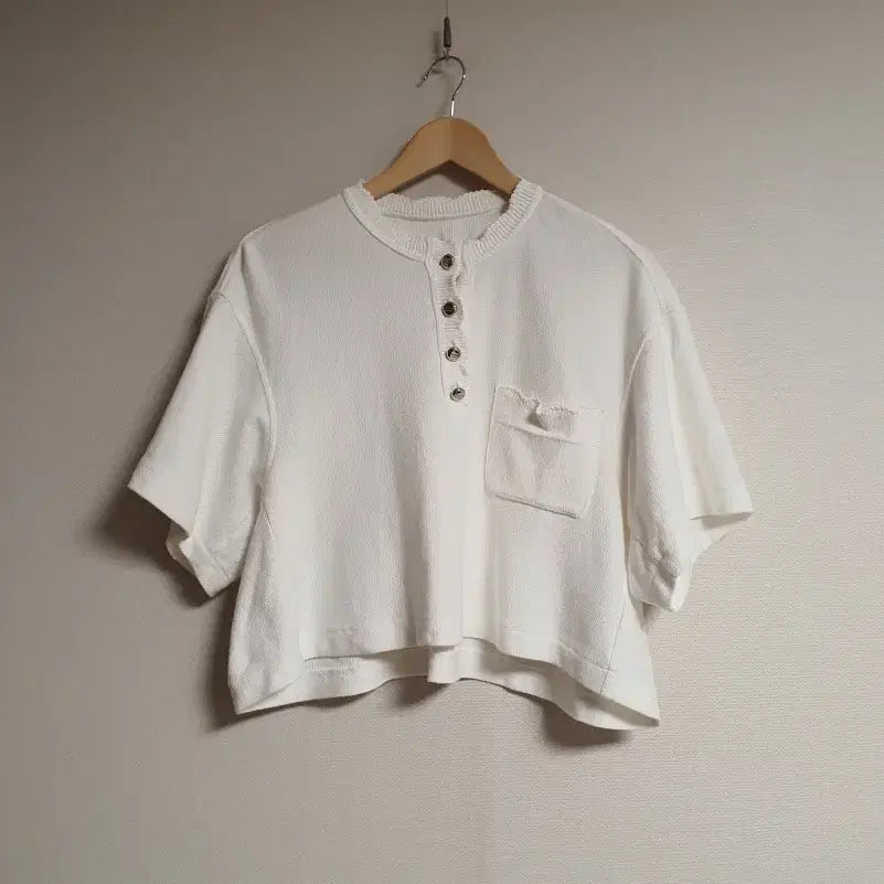 [BUNJANG] System Oversized Scallop Detail T-shirt / 시스템 SYSTEM 오버핏 스캘럽 디테일 티셔츠 프리 사이즈