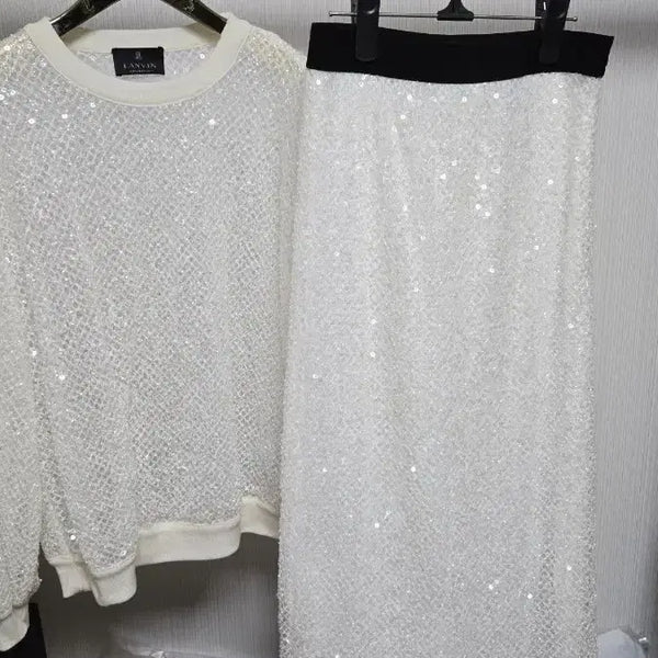 [BUNJANG] Lanvin Sequin Skirt and Top Set / 랑방 시퀸 스커트 상하의 세트