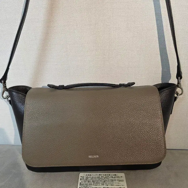 [BUNJANG] Bellmer Calfskin Crossbody Bag Khaki/Black / 벨메르 Bellmer 크로스백 카키/블랙 송아지가죽