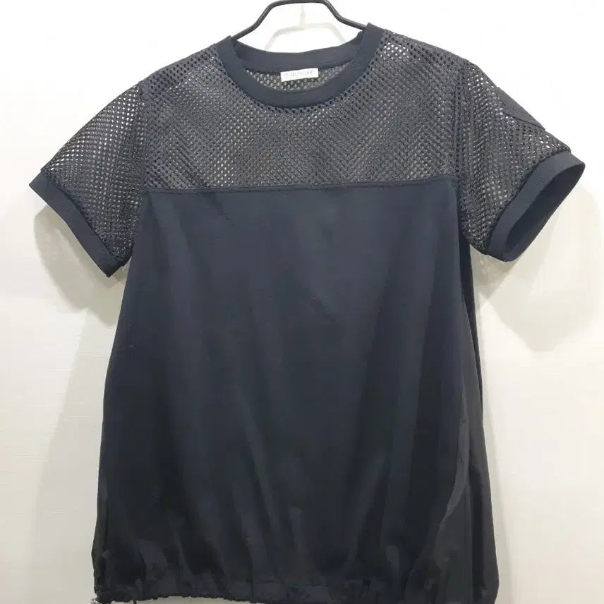 [BUNJANG] Moncler Black Mesh Panel Short Sleeve T-Shirt XS / 몽클레르(몽클레어)블랙 메쉬 배색 반팔티 XS