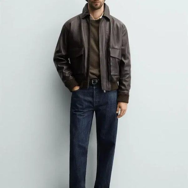 [BUNJANG] Zara A-2 Leather Jacket Brown M / 자라 ZARA 26년 신상품 레더 A2 A-2 양가죽자켓 M 브라운 새제품