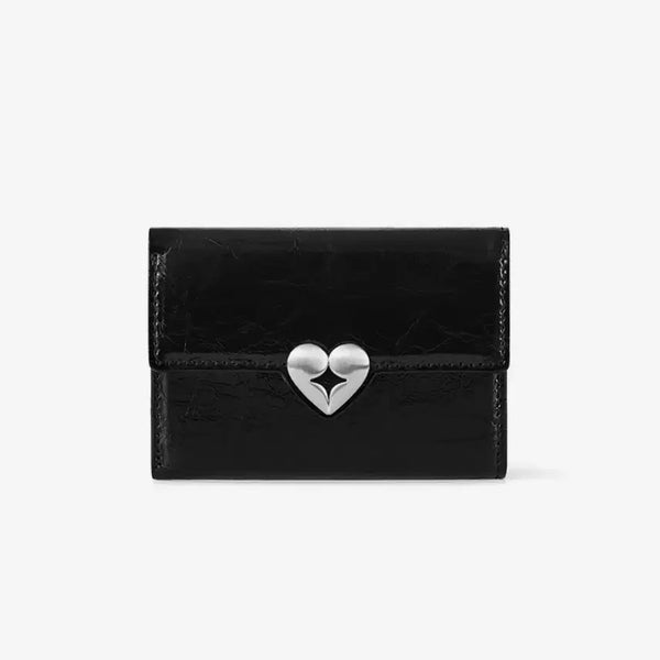[BUNJANG] Fennec Hearty Flap Wallet - Black / 페넥 하트 블랙 지갑 HEARTY FLAP WALLET - BLACK