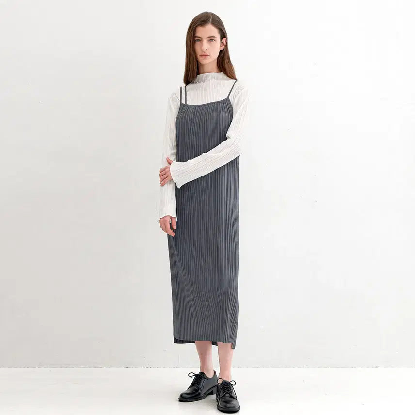 [BUNJANG] Atelier Nain Pleats Double String Sleeveless Dress / 아틀리에나인 플리츠 더블스트링 슬리브리스원피스 55-66