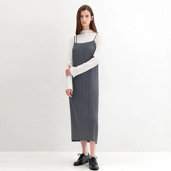 [BUNJANG] Atelier Nain Pleats Double String Sleeveless Dress / 아틀리에나인 플리츠 더블스트링 슬리브리스원피스 55-66