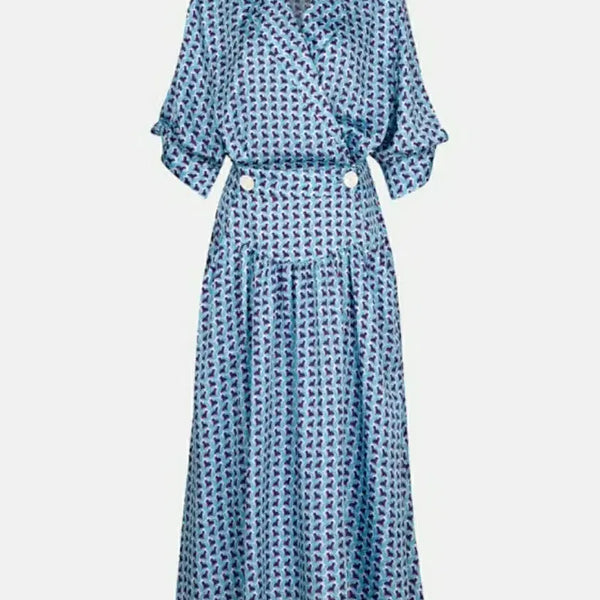 [BUNJANG] Lennybon Blue Pattern Long Dress / 레니본 롱원피스