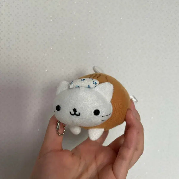 [BUNJANG] San-X Nyan Nyan Nyan Ko Onsen Manju Keyring Plush / 산엑스 냥냥냥코 온천만쥬 키링 인형