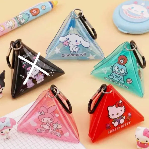 [BUNJANG] Sanrio Triangle Transparent Keyring Set (4 pcs) / 4종세트 / 정품 산리오 삼각투명키링