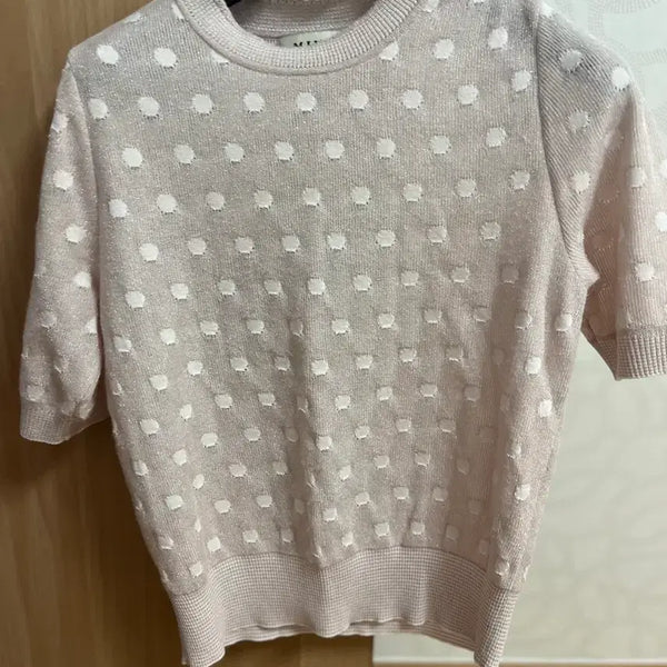 [BUNJANG] Mine Dot Short Sleeve Knit / 마인 도트 반팔 니트