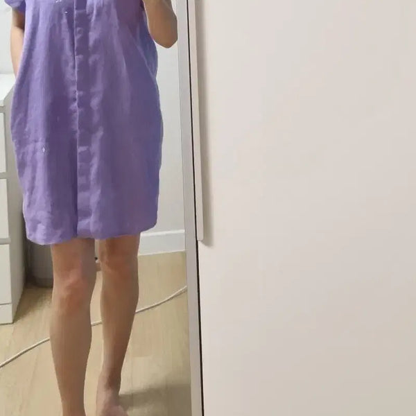 [BUNJANG] COS Purple Linen Shirt Dress / COS 퍼플 린넨 셔츠 원피스  (라벤더컬러  넘 예뻐요)