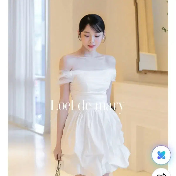 [BUNJANG] Off-Shoulder Chiffon Mini Dress / 웨딩스냅 제주스냅 미니드레스