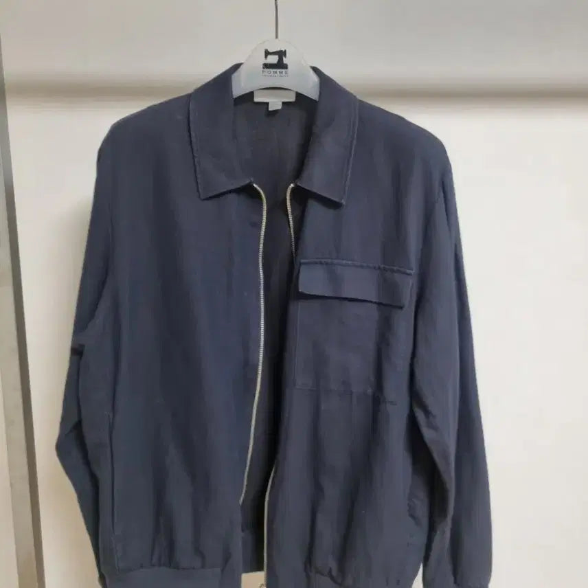 [BUNJANG] COS Dark Navy Linen Blend Blouson Jacket (Size S) / COS 다크네이비 블루종 자켓  (린넨) 상태 좋아요