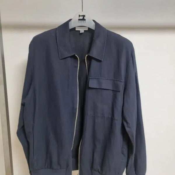 [BUNJANG] COS Dark Navy Linen Blend Blouson Jacket (Size S) / COS 다크네이비 블루종 자켓  (린넨) 상태 좋아요