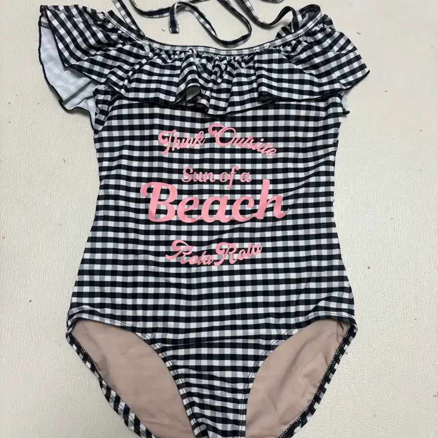 [BUNJANG] Rollercolor Checkered Swimsuit M / 로라로라 체크 수영복 m