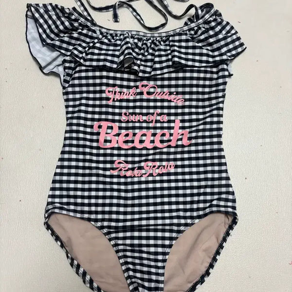 [BUNJANG] Rollercolor Checkered Swimsuit M / 로라로라 체크 수영복 m