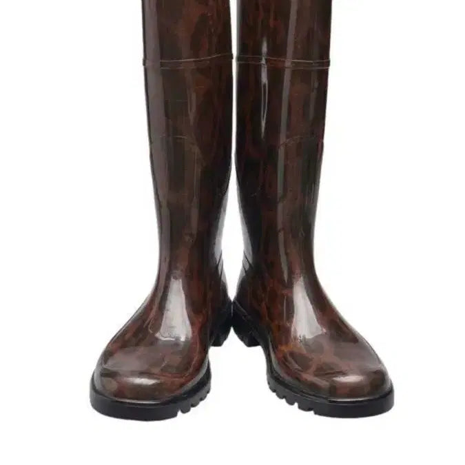 [BUNJANG] Dolce & Gabbana Leopard Pattern Brown Rain Boots / 돌체 앤 가바나 레오파드 패턴 브라운 레인부츠