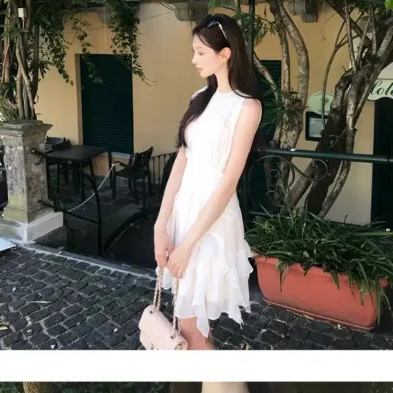 [BUNJANG] Labelle Blanche Diana White Dress / 라벨르블랑 다이애나 화이트 원피스