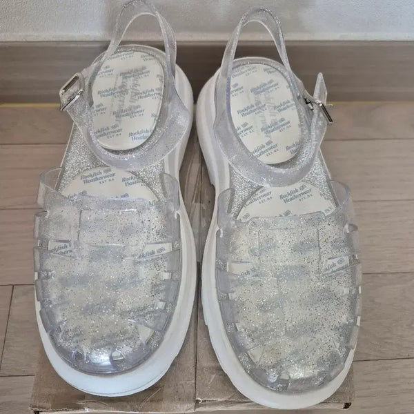 [BUNJANG] Rockfish Jelly Glitter Sandals Size 3 (230mm) / 락피쉬 젤리 샌들 투명 글리터 3사이즈 230