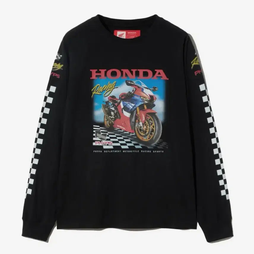 [BUNJANG] Honda Racing Fireblade Long Sleeve Black Shirt / 혼다 핍스 레이싱 파이어 블레이드 롱 슬리브 블랙 옷 긴팔