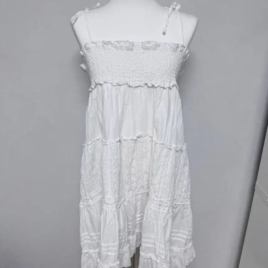 [BUNJANG] Vintage White Frill Ruffle Lace Dress / 빈티지 화이트 프릴 캉캉 레이스 원피스