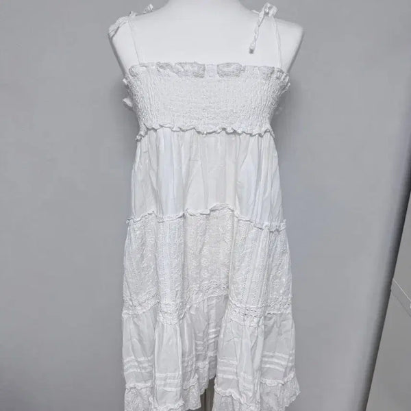 [BUNJANG] Vintage White Frill Ruffle Lace Dress / 빈티지 화이트 프릴 캉캉 레이스 원피스