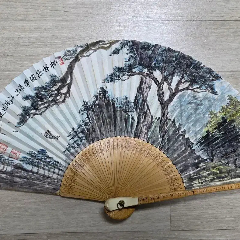 [BUNJANG] 15-Panel Hapjukseon Folding Fan with Traditional Painting / 합죽선 (15마디)