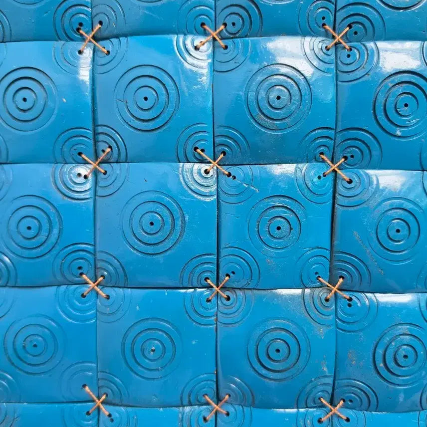 [BUNJANG] Blue Coconut Shell Handbag with Wood Handle / 블루 코코넛 쉘 핸드백  (하와이 바잉)