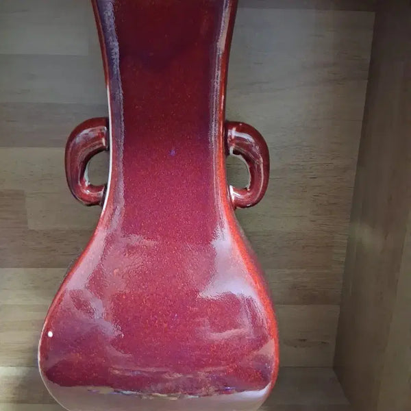 [BUNJANG] Red Ceramic Vase with Handles / 도자기