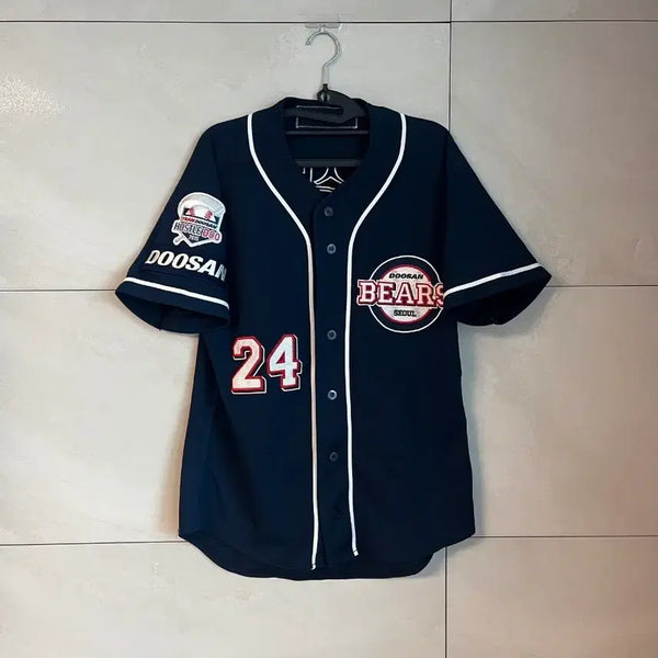 [BUNJANG] Doosan Bears Kim Sang-jin Old Retro Baseball Jersey #24 (Size 100) / 두산베어스 김상진 마킹 올드 레트로 야구 유니폼 [100]