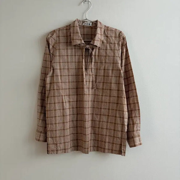 [BUNJANG] Issey Miyake Check Pattern Shirt Blouse / 이세이미야케 체크무늬 셔츠 블라우스