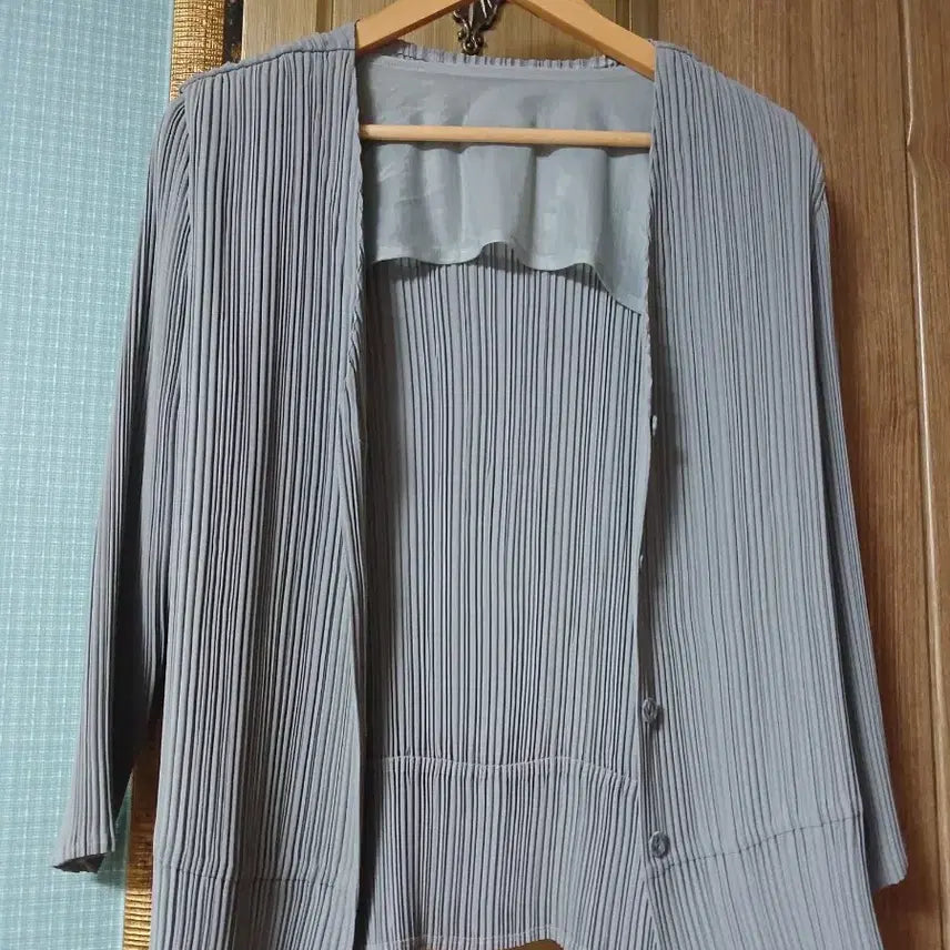 [BUNJANG] Japanese Brand Pleated Jacket Grey / 플리츠 자켓 그레이