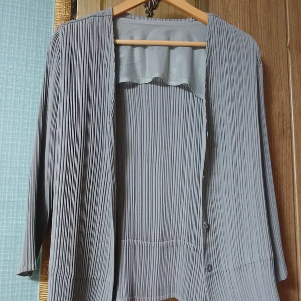 [BUNJANG] Japanese Brand Pleated Jacket Grey / 플리츠 자켓 그레이
