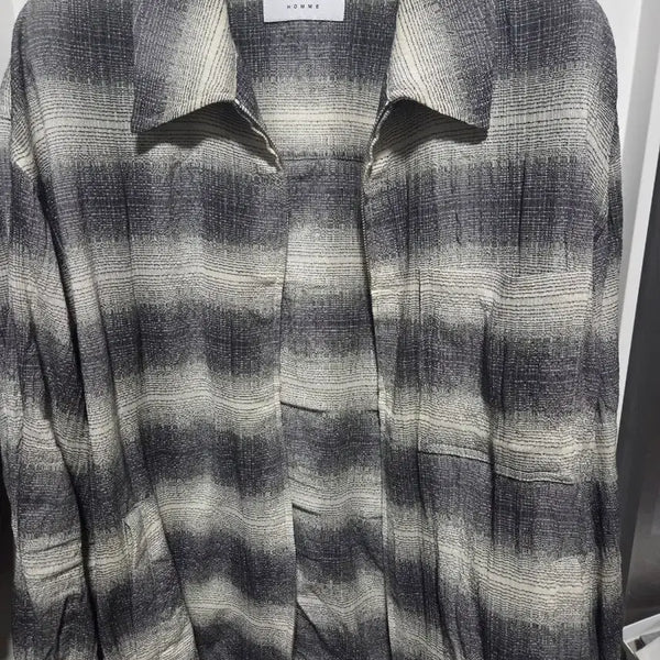 [BUNJANG] Solid Homme Striped Shirt Jumper Size 48 / 솔리드옴므 셔츠형 점퍼 48사이즈