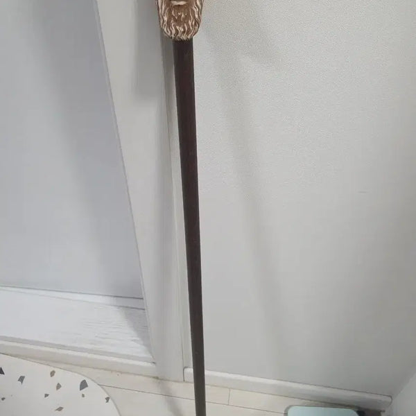 [BUNJANG] Antique Philosopher Socrates Carved Walking Cane / 골동품.이탈리아 지팡이 철학자 소크라테스