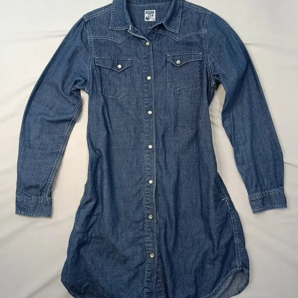 [BUNJANG] Rugged Factory Denim One-Piece Shirt Dress - Size M / 러기드 팩토리 데님 원피스 남방 M