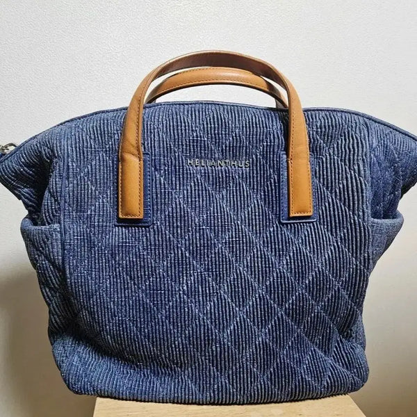 [BUNJANG] Helianthus Denim Corduroy Quilting Tote Bag / 새상품) 힐리앤서스 데님 골덴 퀼팅 토트백 빅백