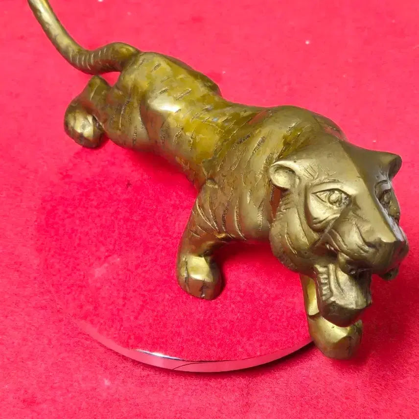 [BUNJANG] Solid Brass Tiger Sculpture (Large, 45cm, Feng Shui, Wealth Luck) / 묵직한 통황동 호랑이 조각상 (풍수 액운타파 재물운 인테리어 소품)