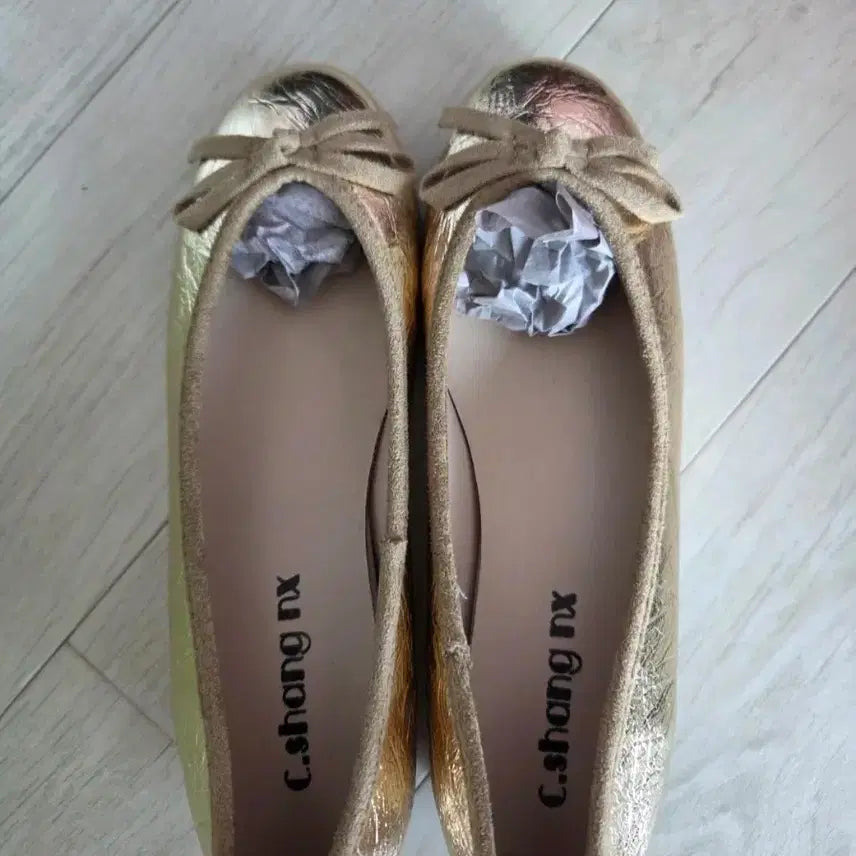 [BUNJANG] Gold Ribbon Ballet Flats / 플랫 슈즈