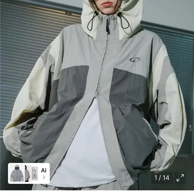 [BUNJANG] Compagno Cracking Hood Windbreaker Jacket / 꼼파뇨 바람막이 (크래킹 후드 윈드브레이커)