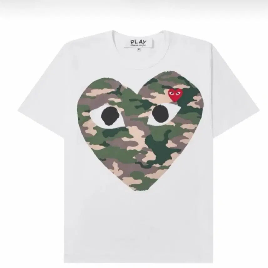[BUNJANG] Comme des Garçons PLAY Camo Heart T-Shirt / 꼼데가르송 플레이 카모 하트 반팔 스몰(55-66)새상품