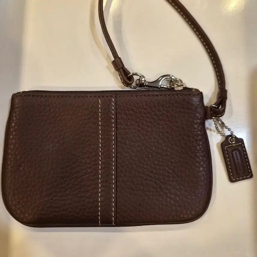 [BUNJANG] Coach Brown Leather Wristlet Wallet / 코치 브라운 가죽 손목지갑
