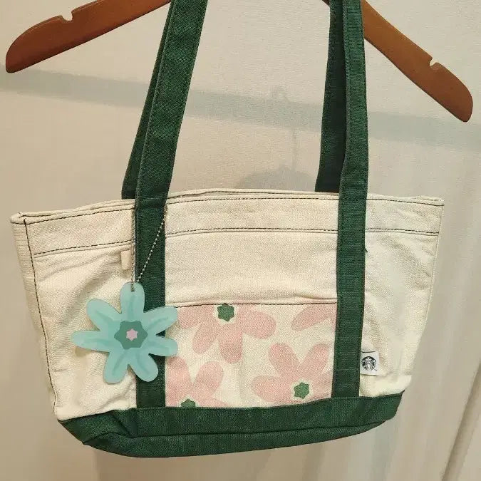 [BUNJANG] Starbucks Flower Pattern Eco Bag - Green / 스타벅스 플라워 패턴 에코백 그린