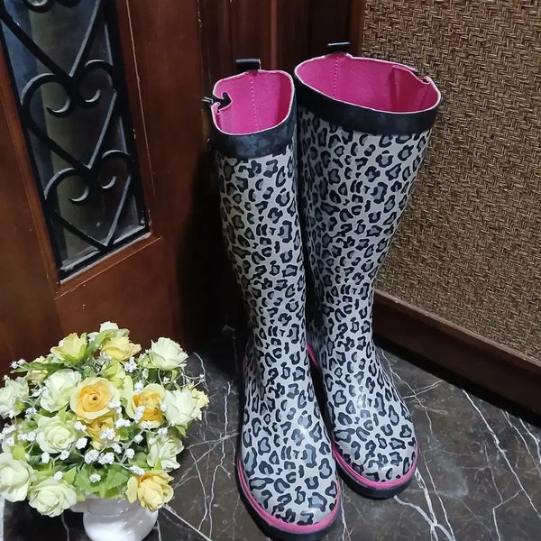 [BUNJANG] COOELLI Leopard Rain Boots - US 7 (235-240mm) / COOELLI 레오파드 레인부츠 US7 235~240